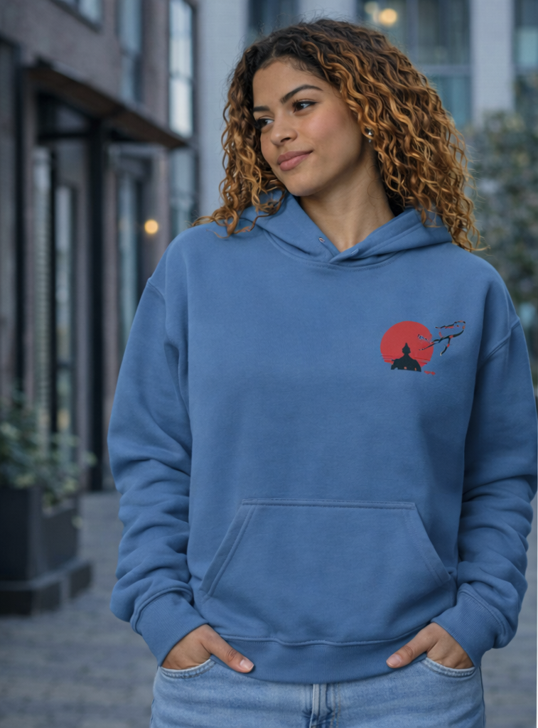 Hoodie unisexe à capuche – broderie discrète et message au dos, confort premium